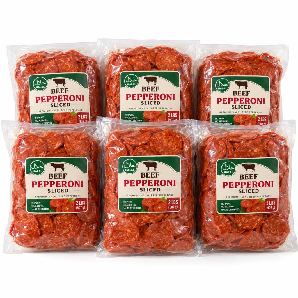 Beef Pepperoni Sliced Halal 6/2lbs