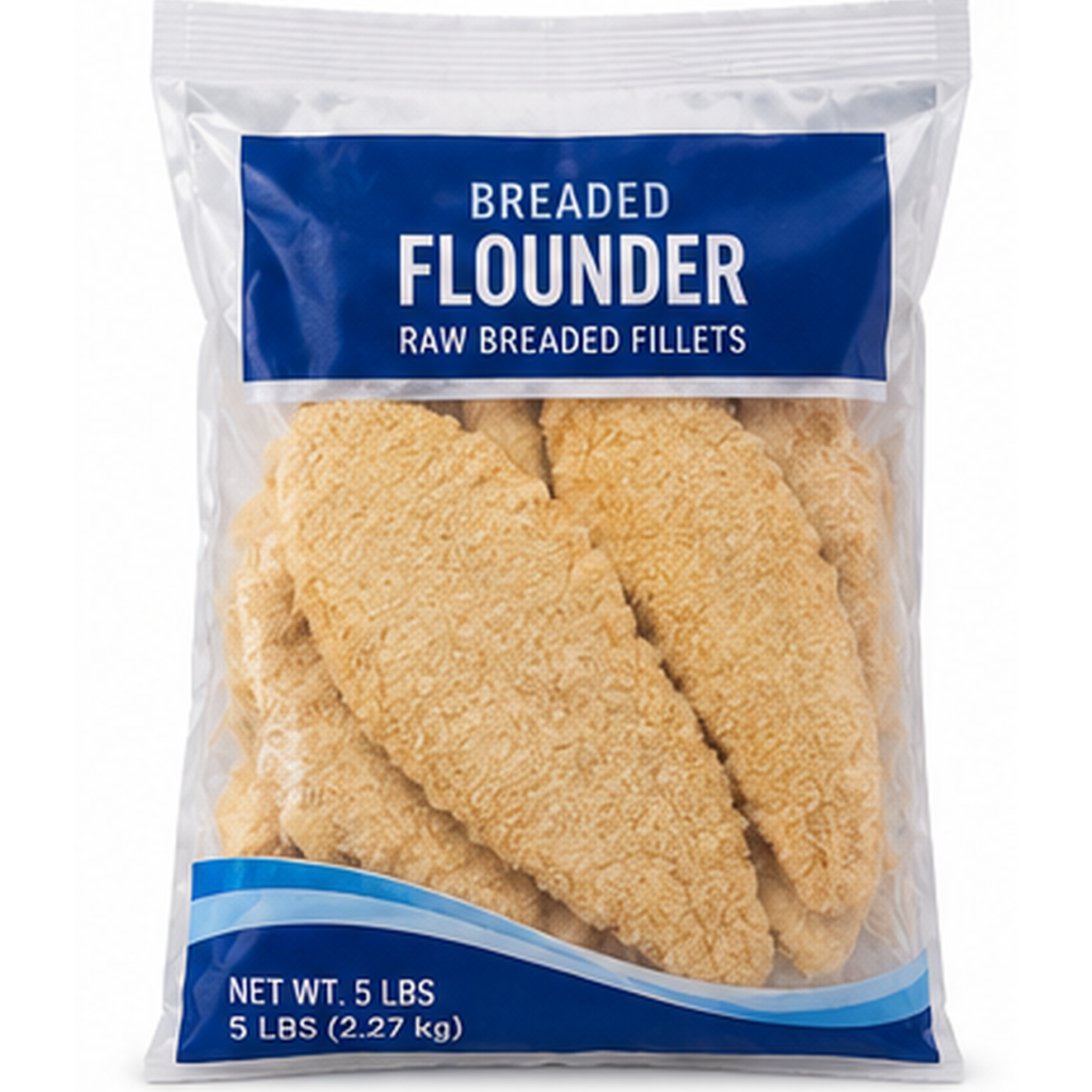 Fish Flounder Raw Breaded 2/5LBS