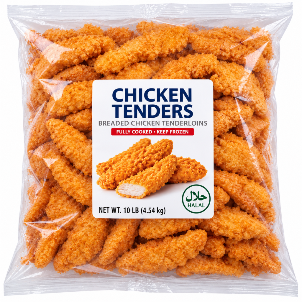 Chicken Tender Halal Frozen 1/10LB