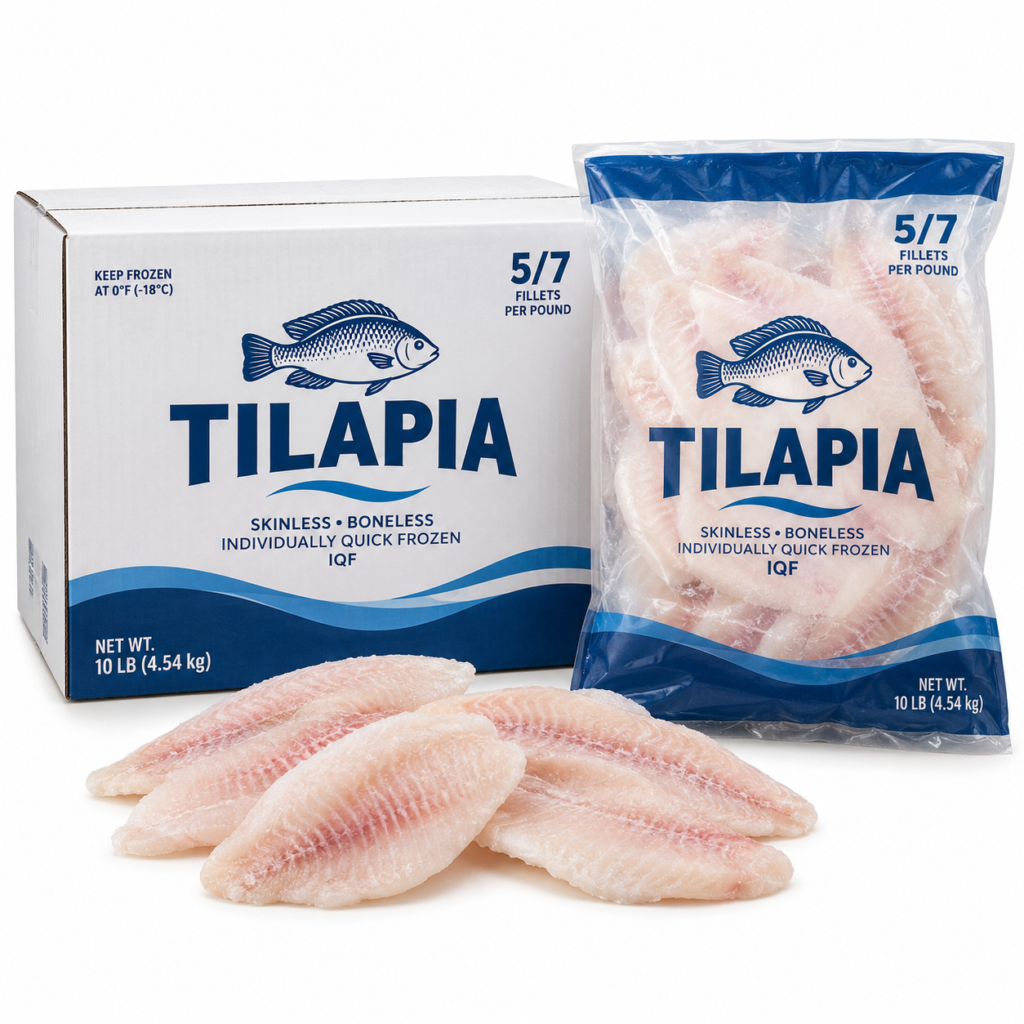 Fish Tilapia 5/7 IQF 1/10LB